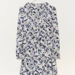 Fat Face Maye Cream Neema Batik Flowers Dress, Size 10